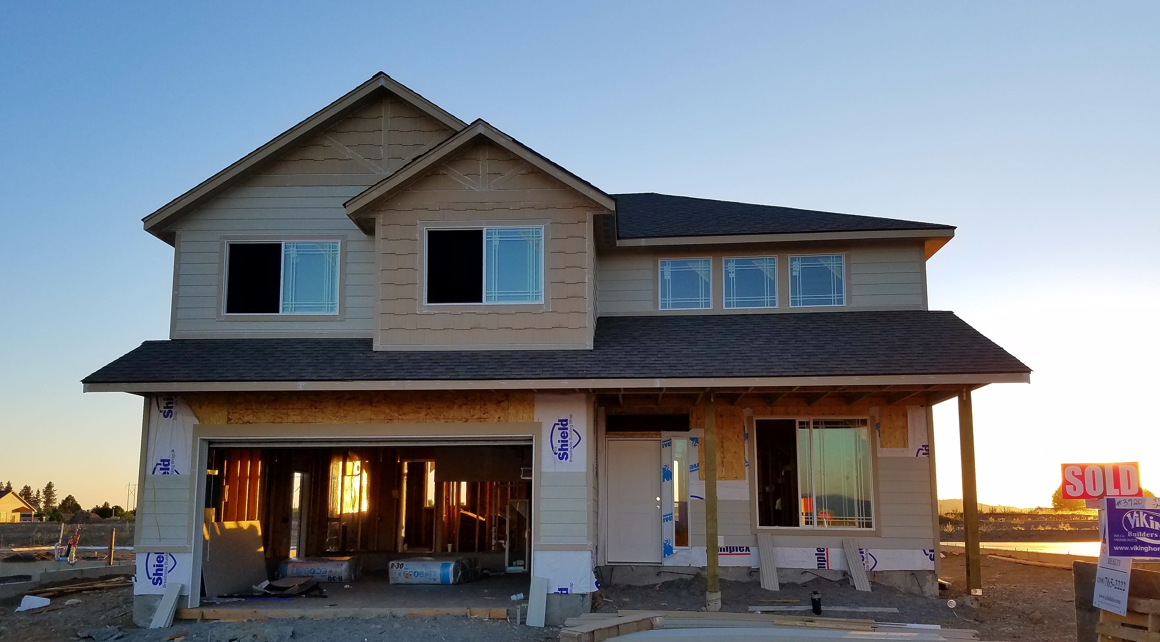New home under construction in Coeur d'Alene Place